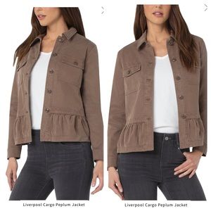 Liverpool Los Angeles Peplum Cargo Jacket
